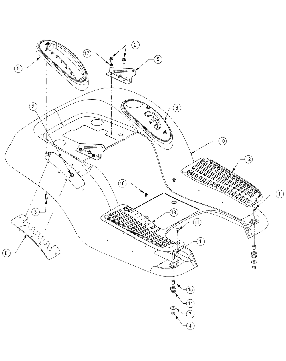 Fender Diagram and Parts List for LT1040 13AX10CG709-13AX10CG710-13BX10CG710 Cub Cadet Lawn Tractor
